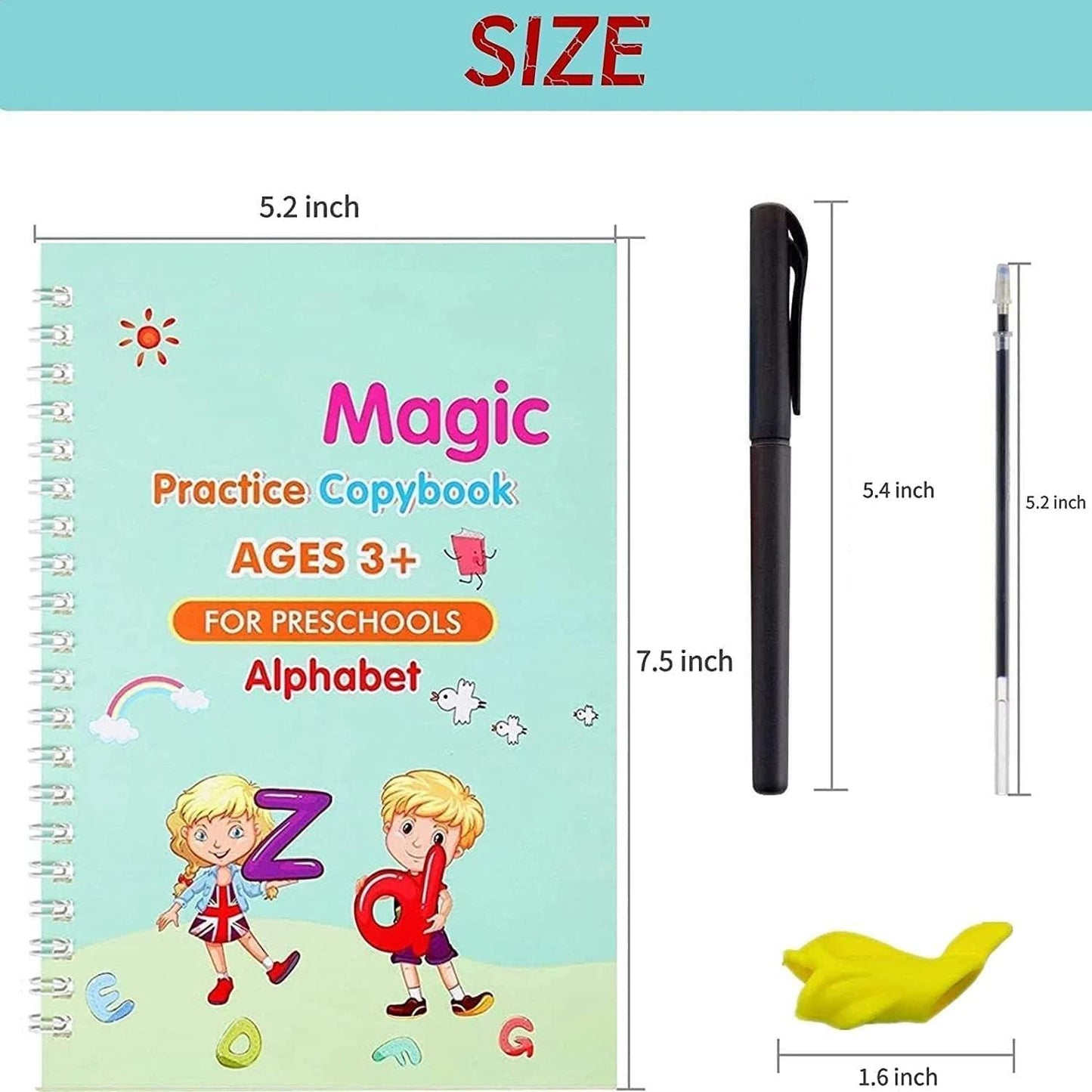 🪄 Sank Magic Practice Book Set for Kids (4 Books + Pen + Refills)