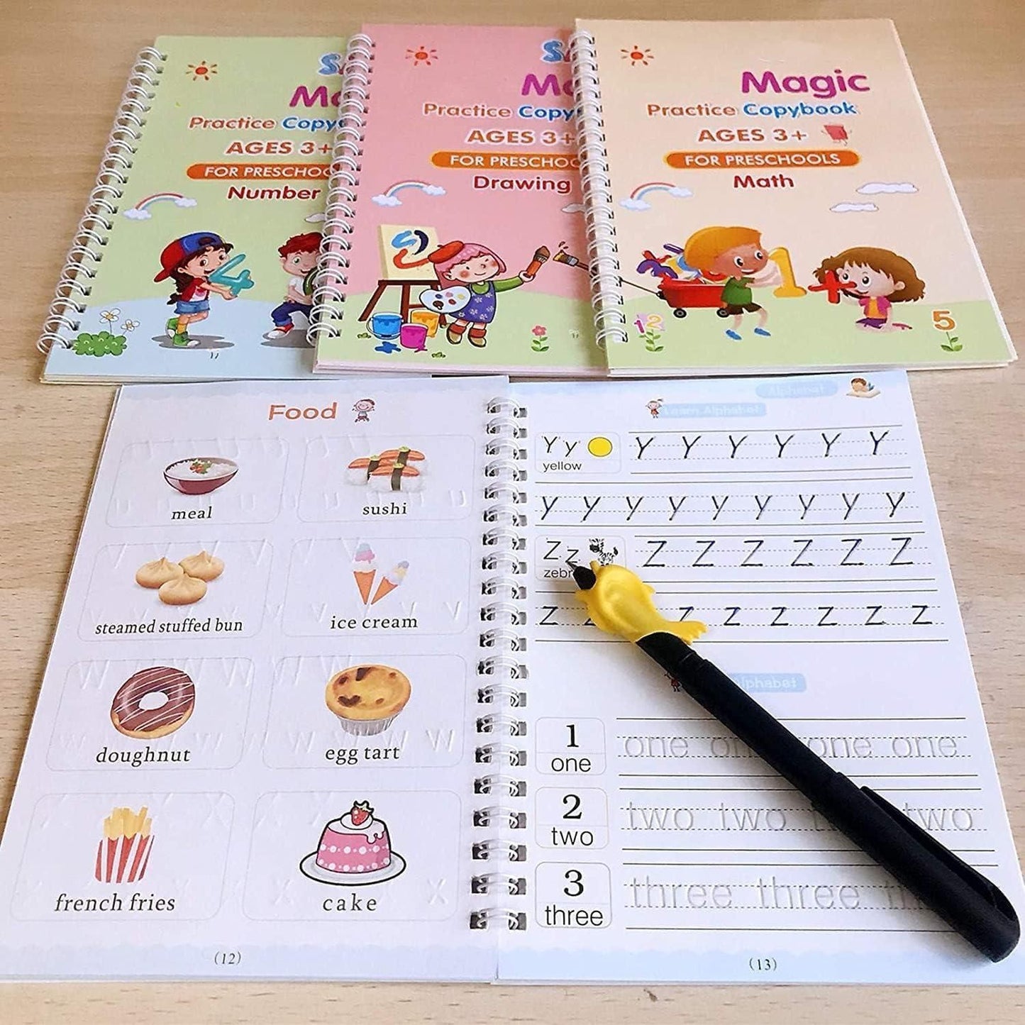 🪄 Sank Magic Practice Book Set for Kids (4 Books + Pen + Refills)