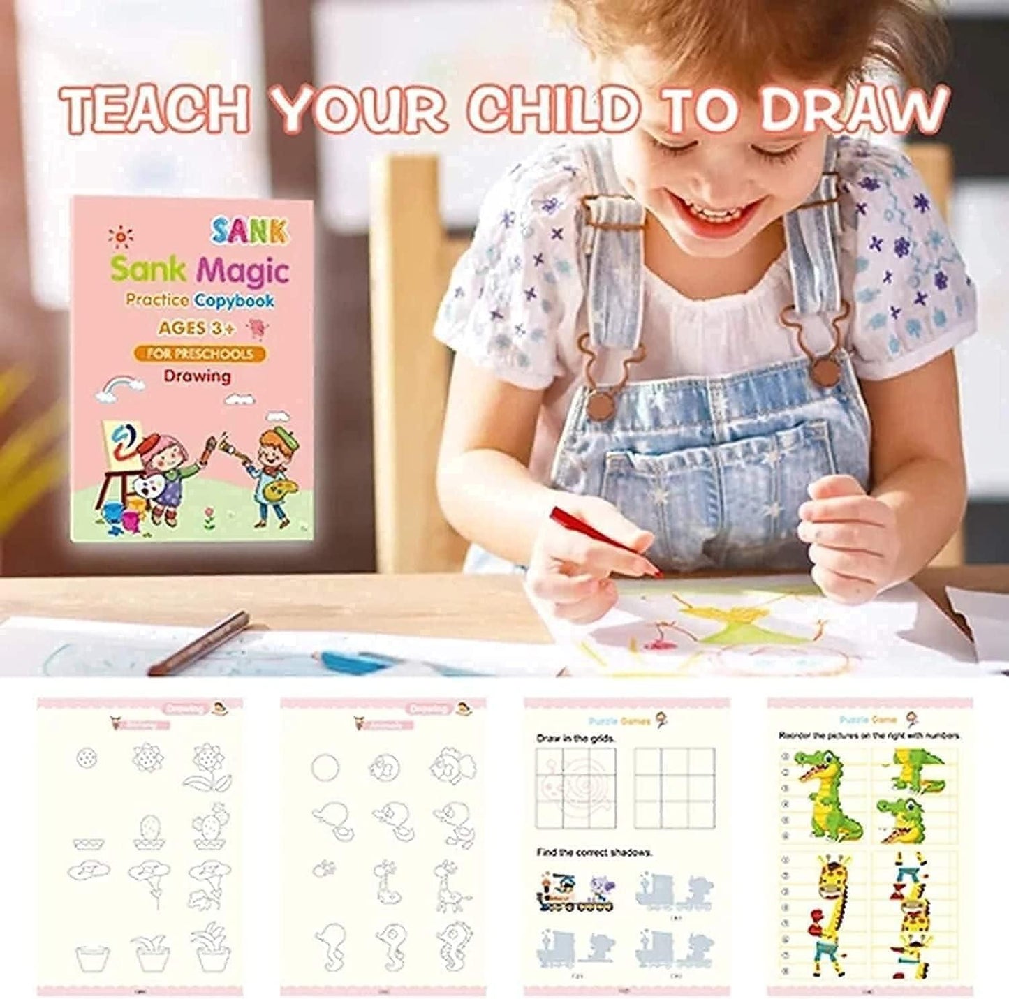 🪄 Sank Magic Practice Book Set for Kids (4 Books + Pen + Refills)