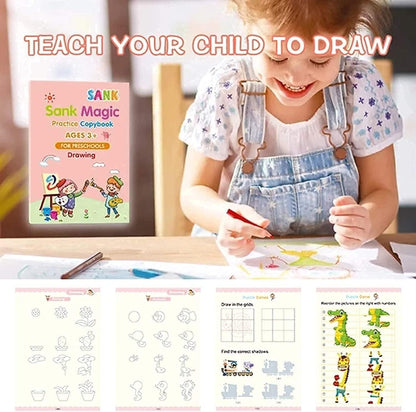 🪄 Sank Magic Practice Book Set for Kids (4 Books + Pen + Refills)