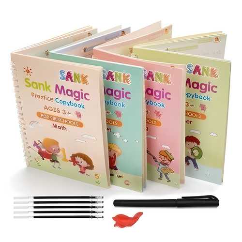 🪄 Sank Magic Practice Book Set for Kids (4 Books + Pen + Refills)
